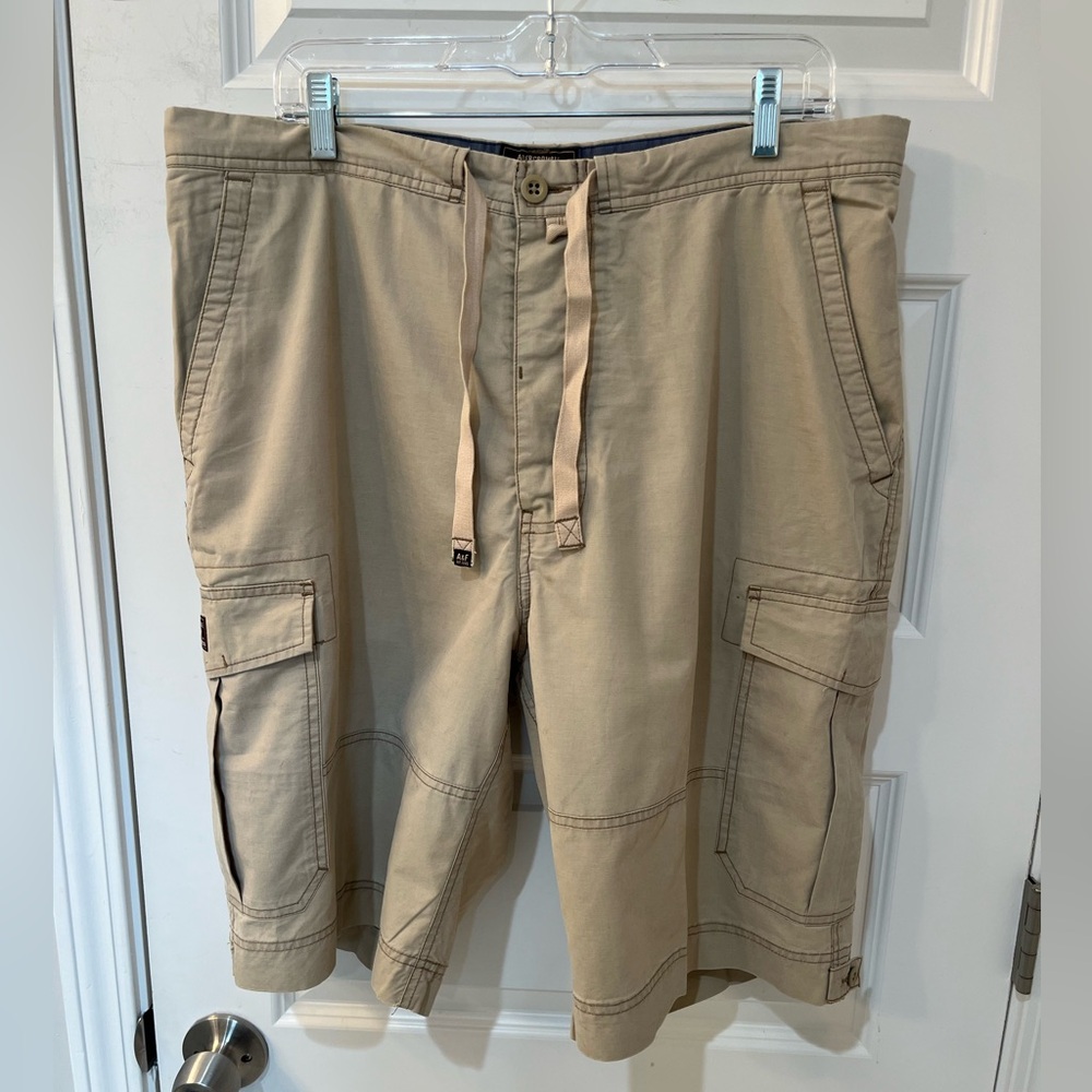 Abercrombie & Fitch Cargo Shorts Mens Large‎ Khaki Y2K Baggy Drawstring Utility